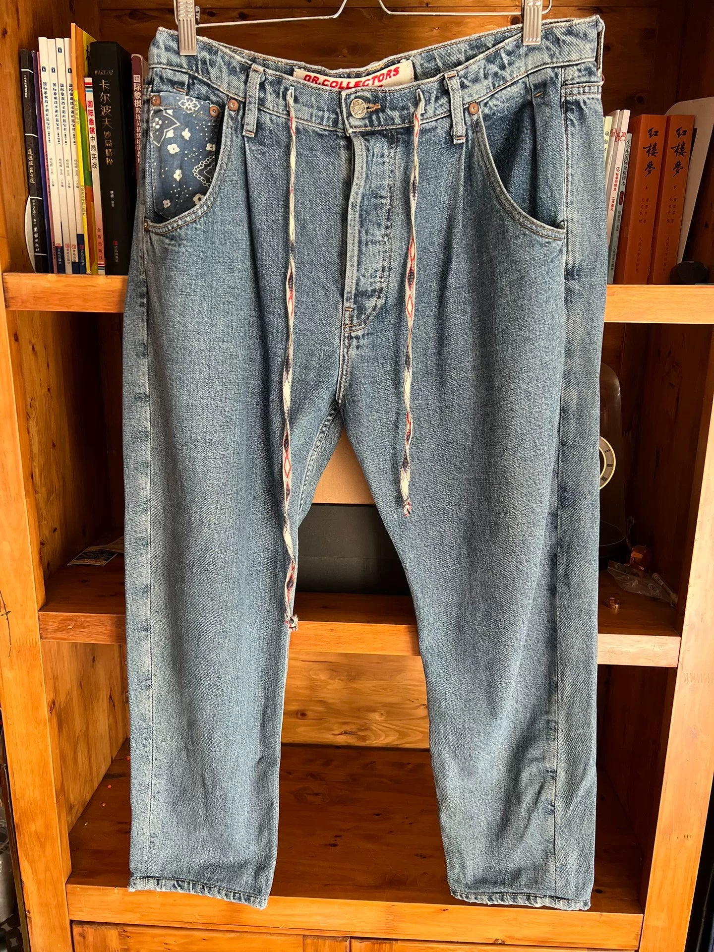 handcrafted indigo dyed relaxed fit denim pants