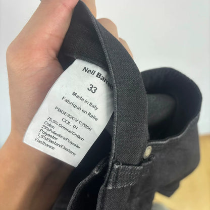 black denim motorcycle panel jeans size 33