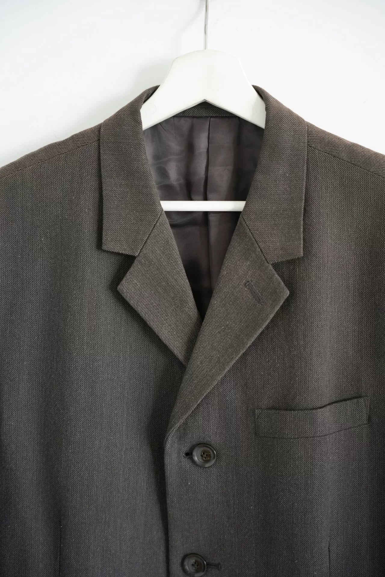 brown gray textured suit jacket