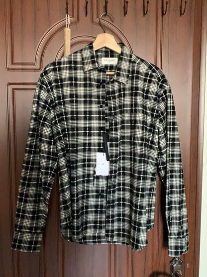 Saint Laurent Black White Plaid Shirt