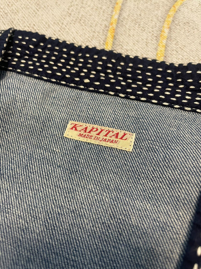 Kapital Denim Short Sleeve Top with Blue Dye