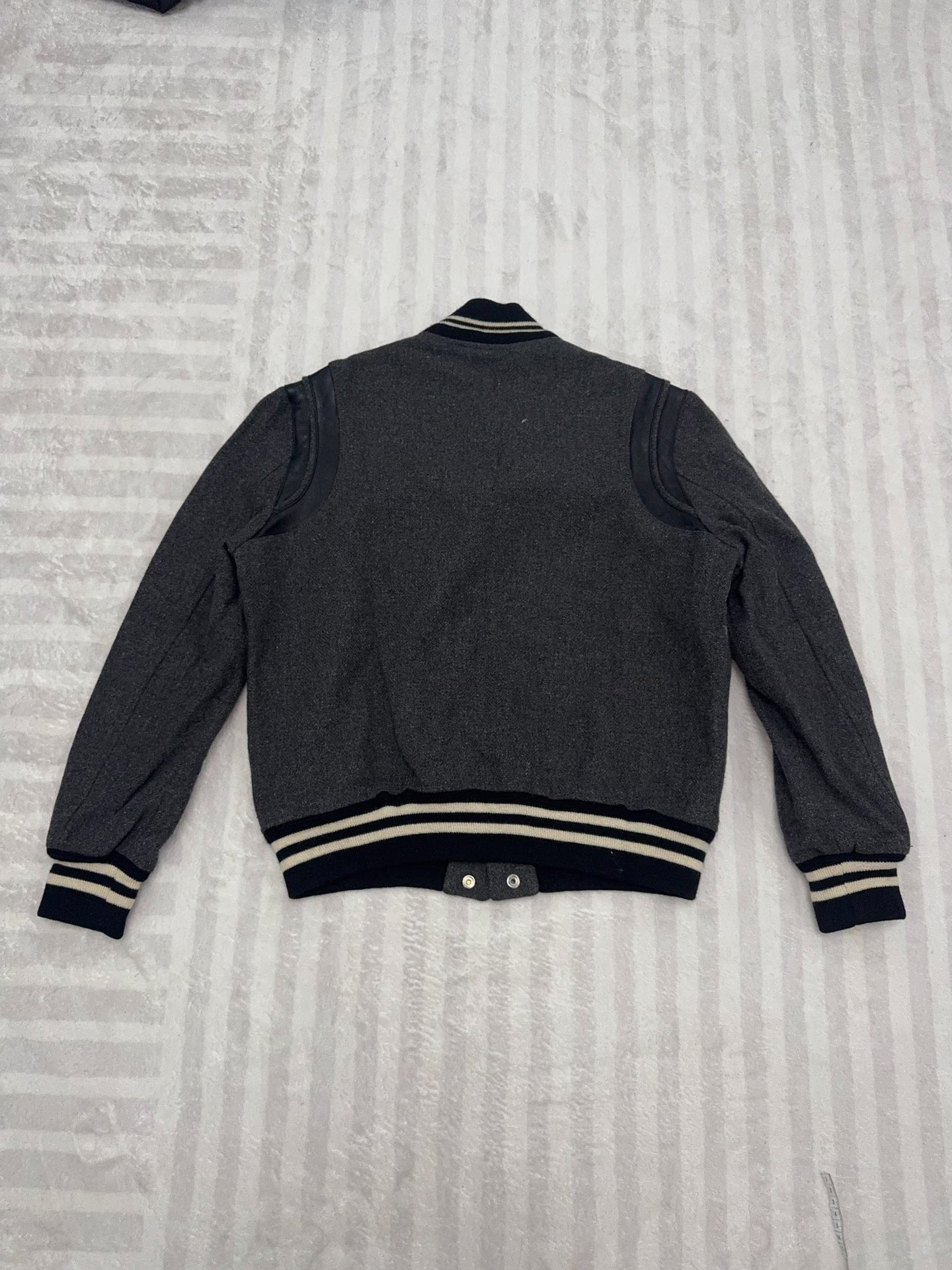 Saint Laurent Gray Baseball Jacket