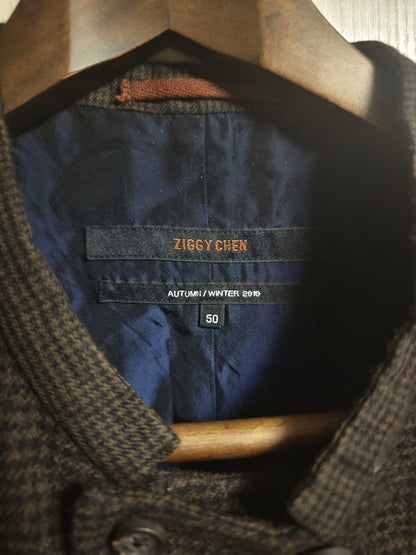 ziggy chen plaid cashmere vest size 50