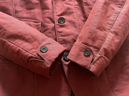 rich red heavy moleskin jacket for men