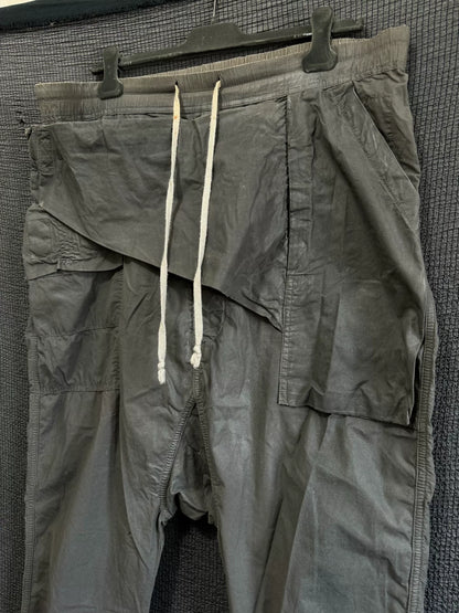 Rick Owens Gray Cargo Drop-Crotch Pants