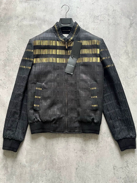 Saint Laurent Black Gold Baseball Jacket