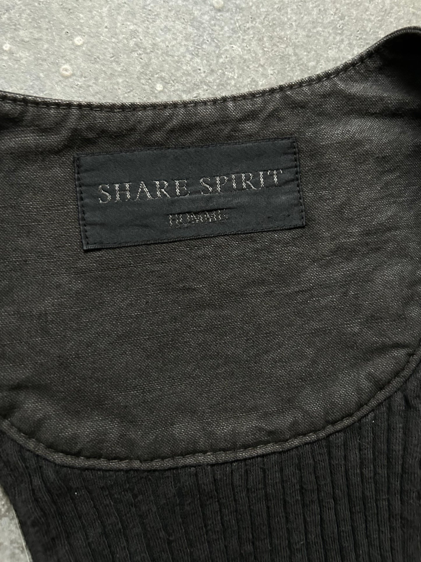 black denim vest with unique design