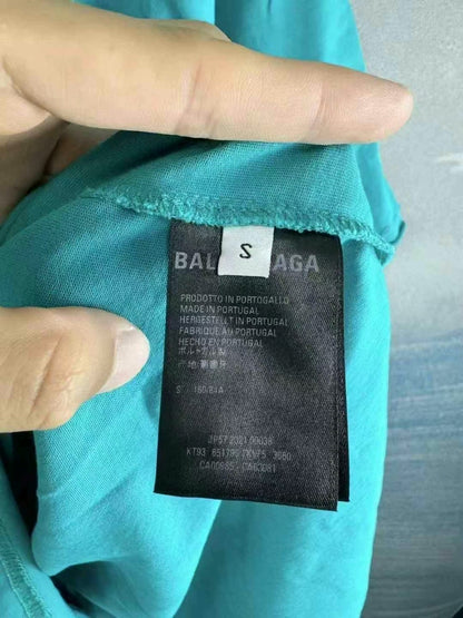 balenciaga teal short sleeve t-shirt