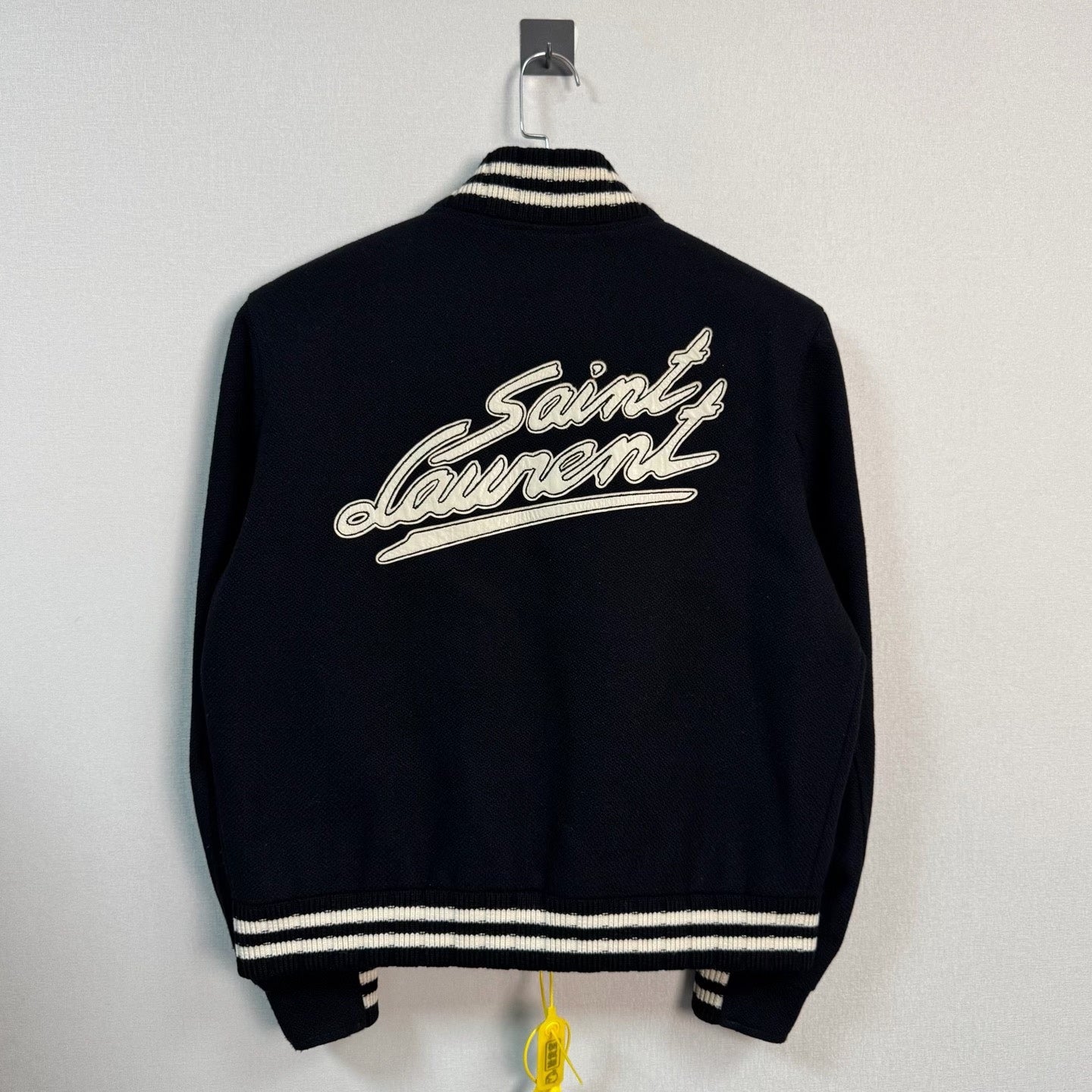 Saint Laurent Black White Trim Baseball Jacket