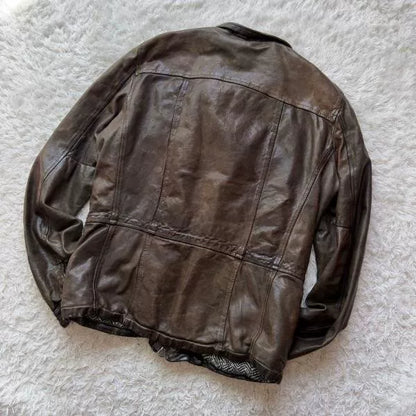 Giorgio Brato Sheepskin Leather Jacket Italy 46