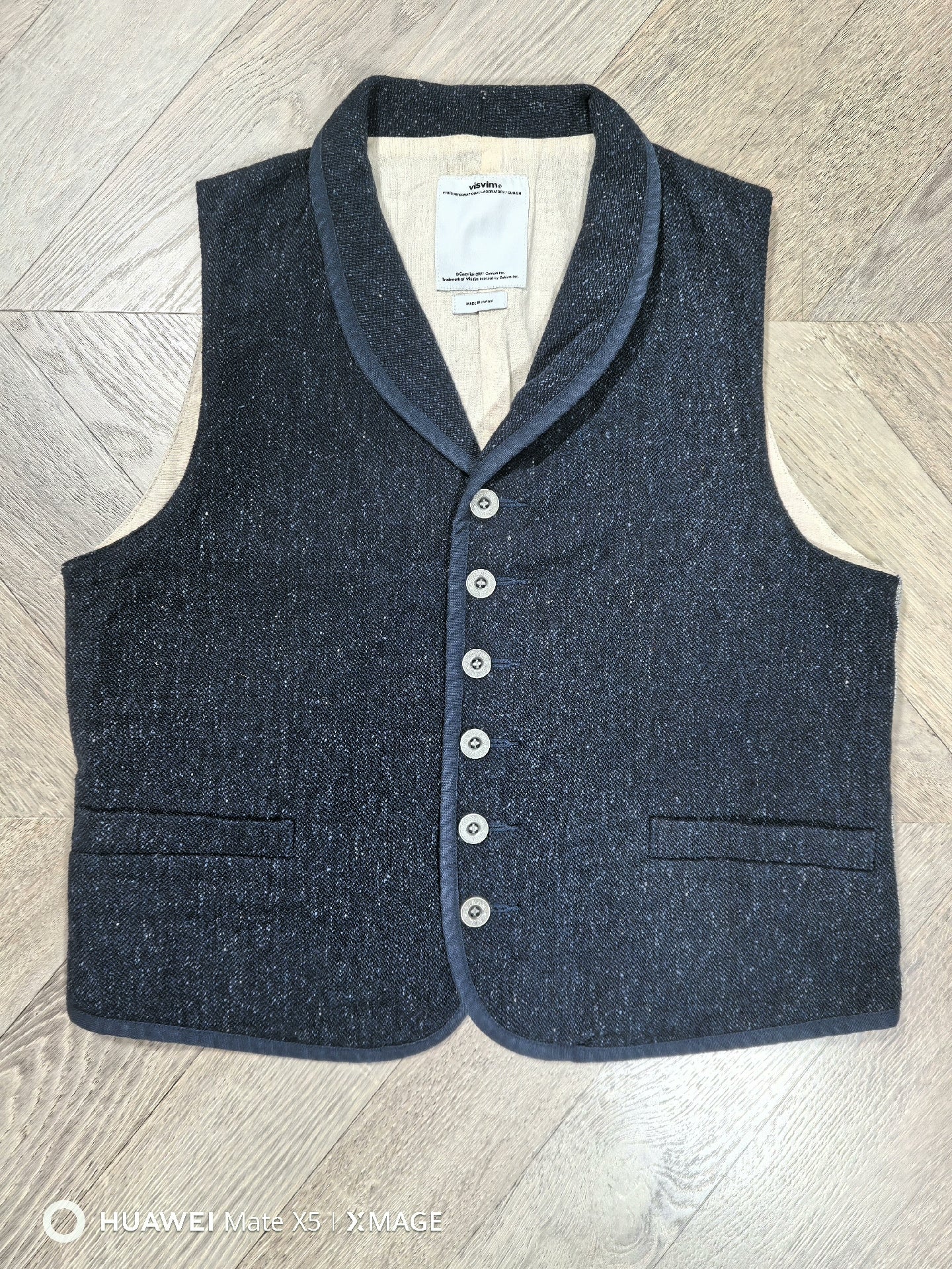 visvim granger vest in melange wool