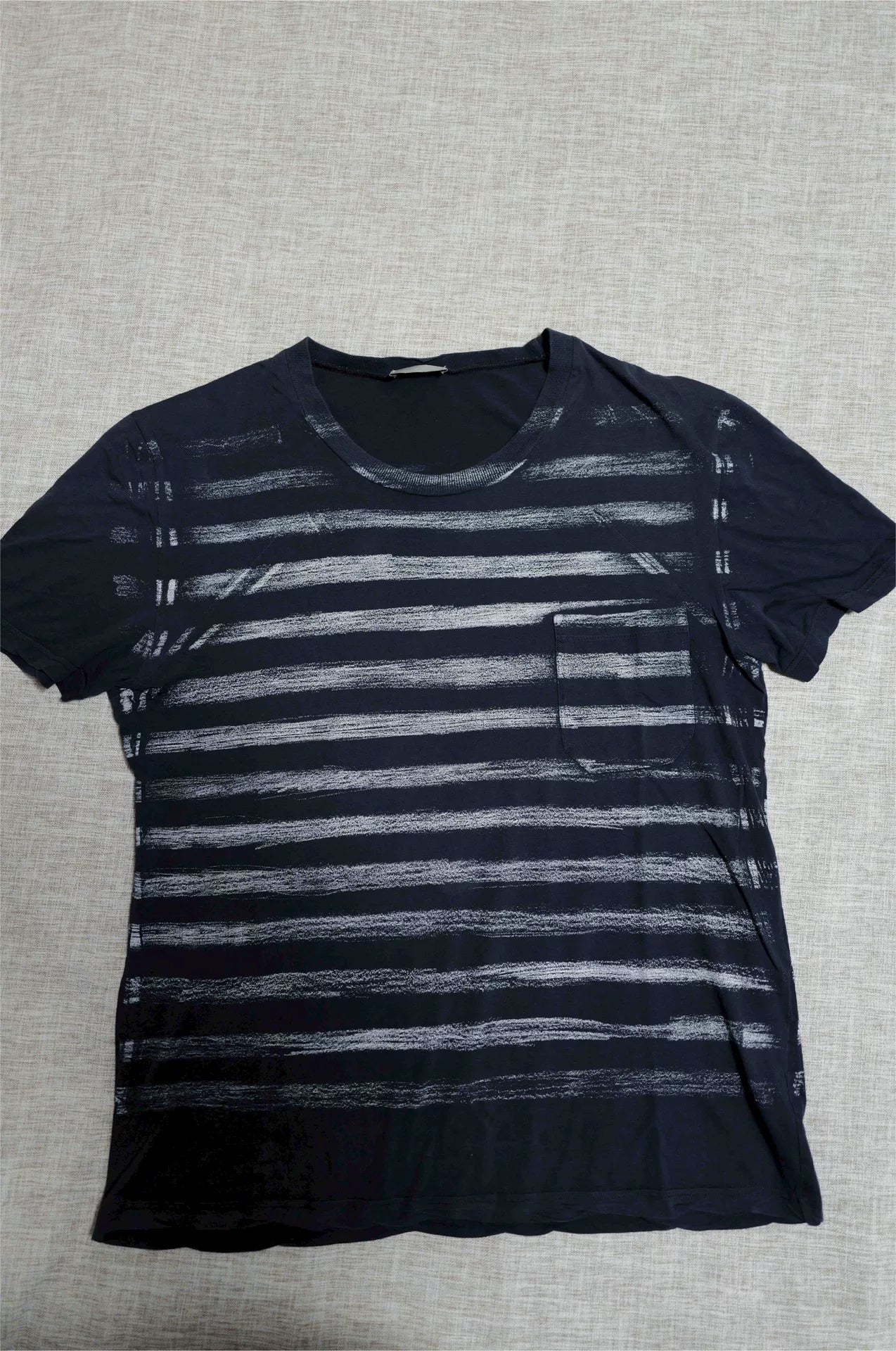 Dior Homme Black and White Striped T-shirt