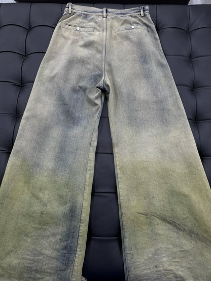 Rick Owens Gradient Destroyed Denim Pants