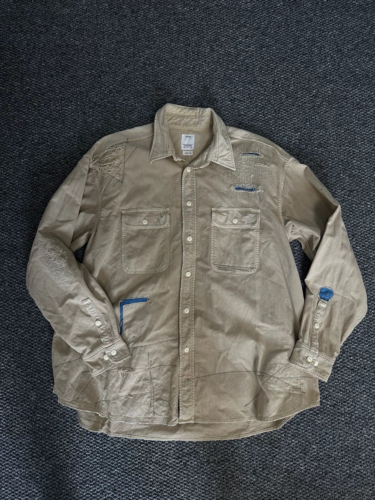 visvim grand crash distressed shirt