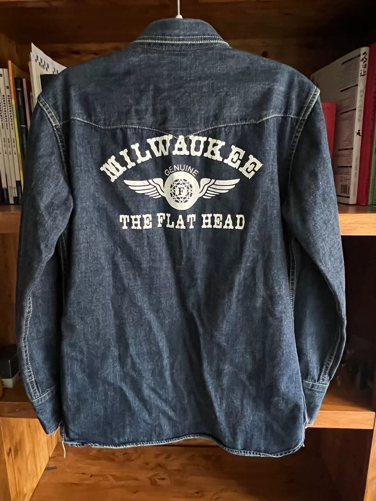 vintage western style denim button-up shirt