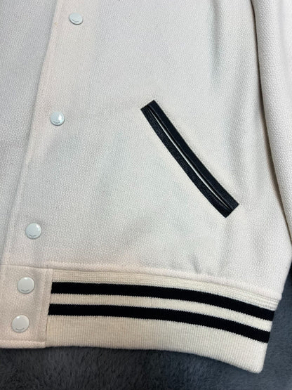 Saint Laurent Cream Varsity Jacket