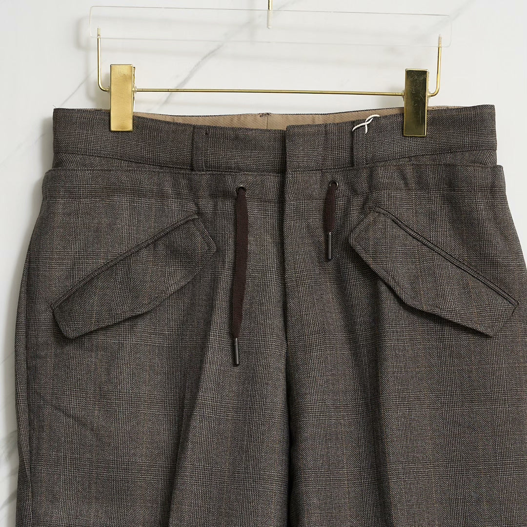 Saint Laurent Men's Checked Drawstring Trousers