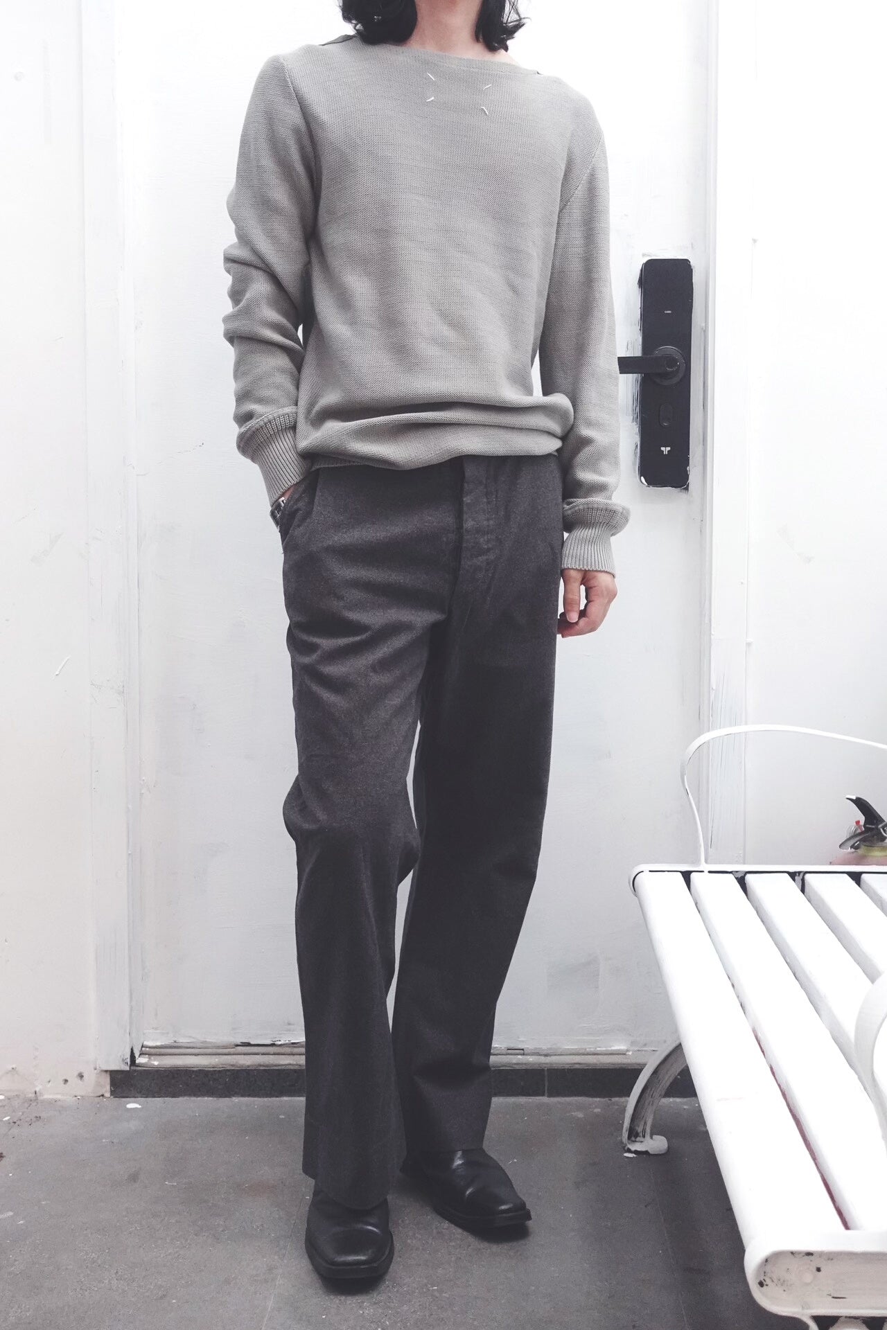 maison margiela knitted sweater with unique cut