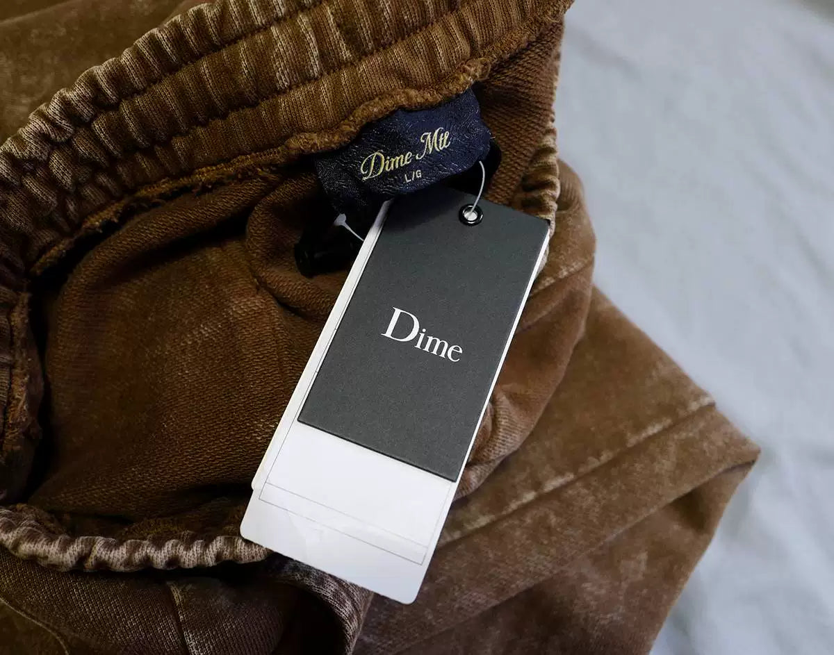 dime cyclone french terry pants in brown