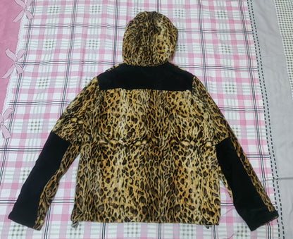 leopard print hooded jacket for men