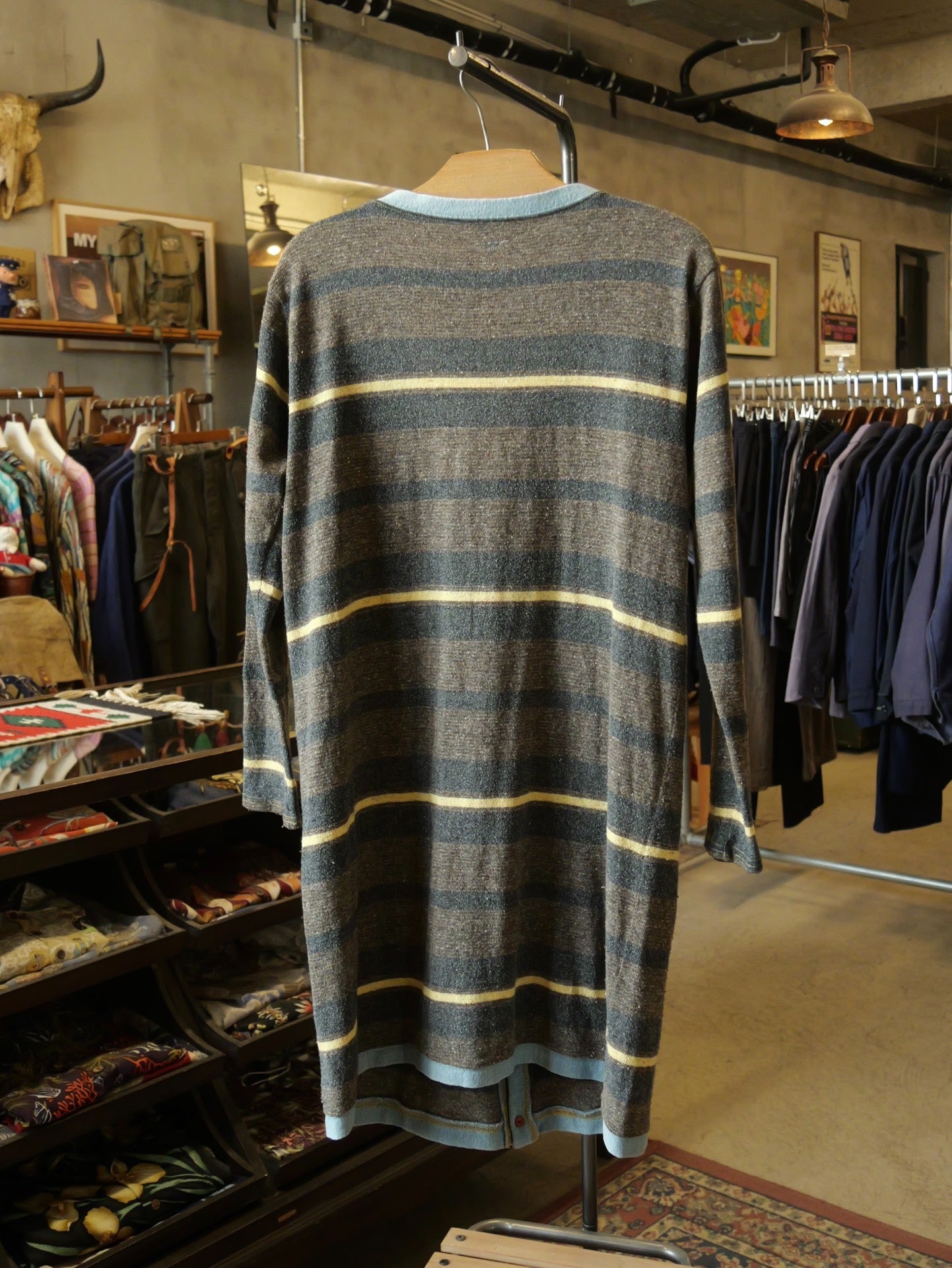 Kapital Three-Pocket Striped Cardigan