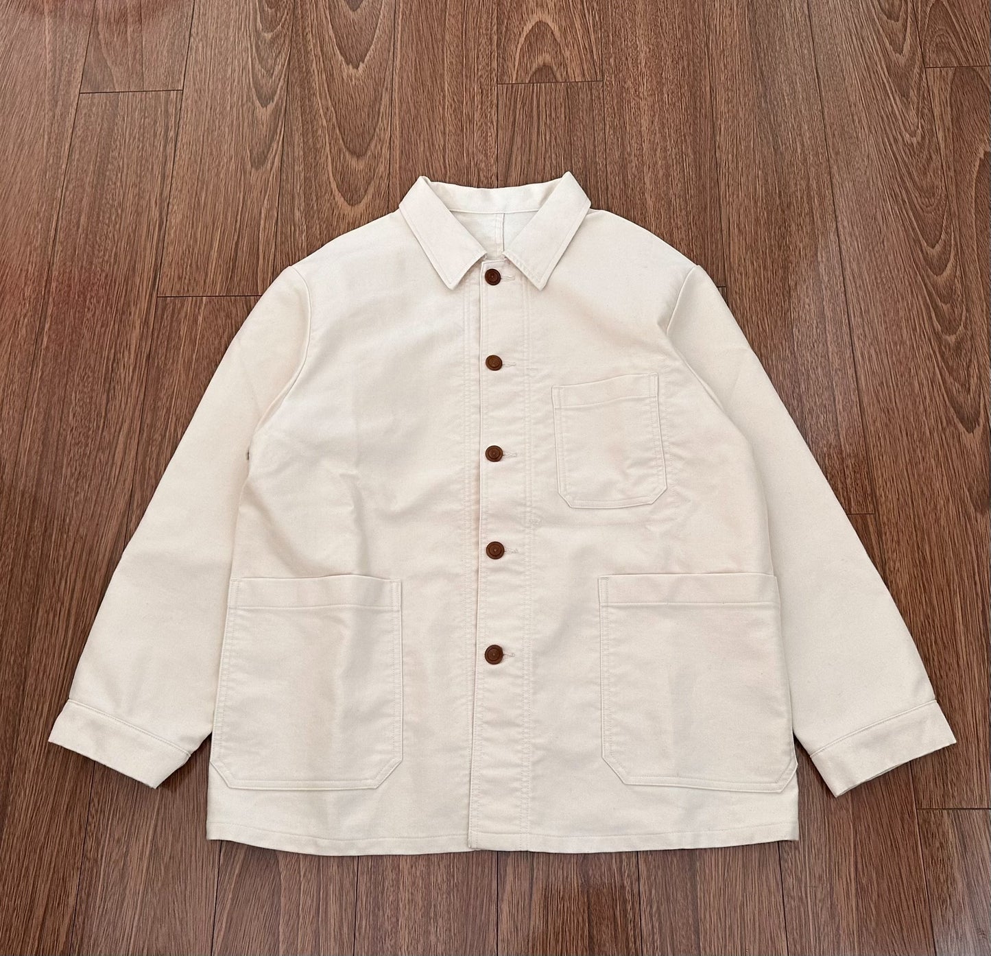 nanamica dock jacket in beige moleskin
