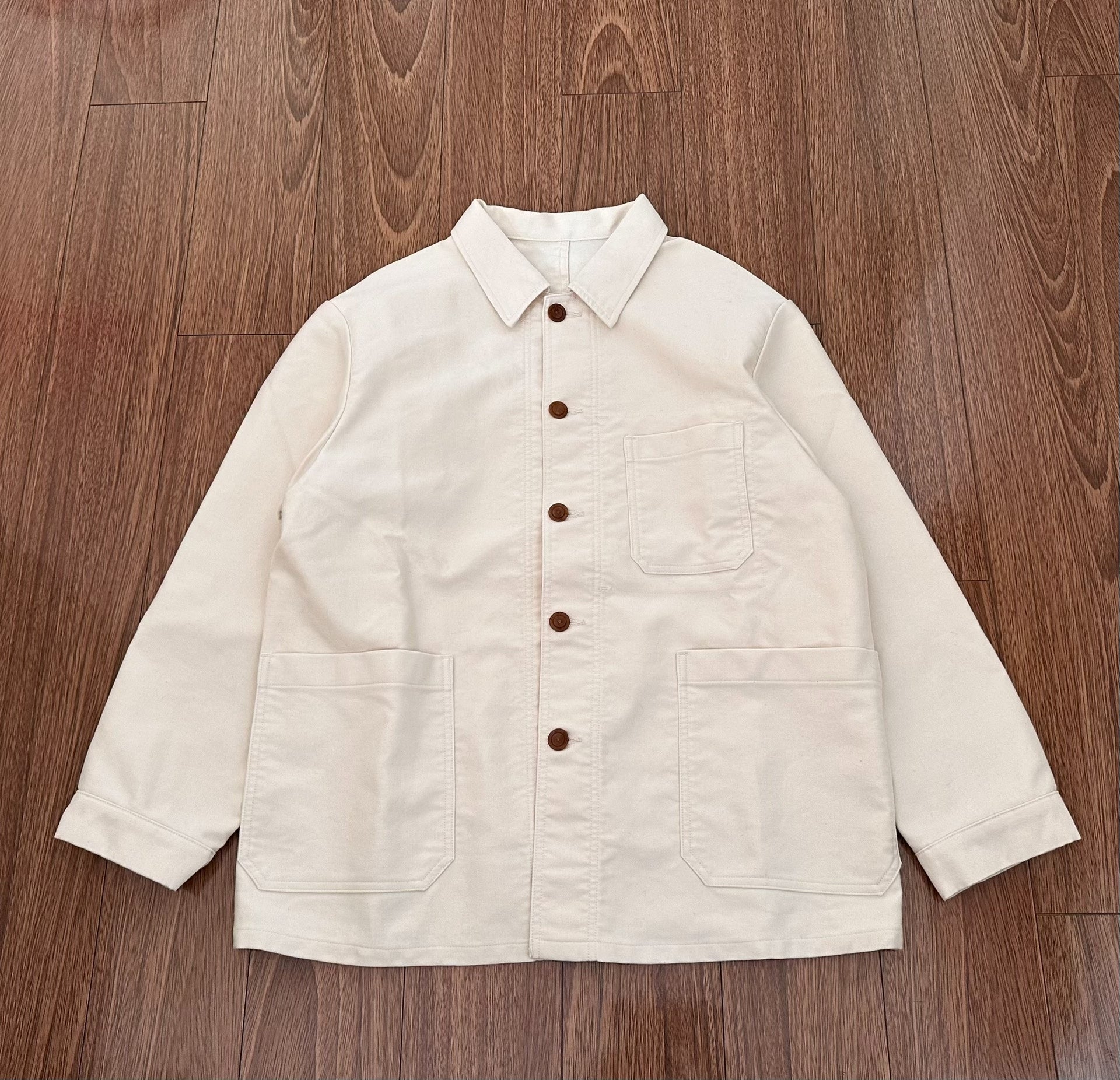 nanamica dock jacket in beige moleskin