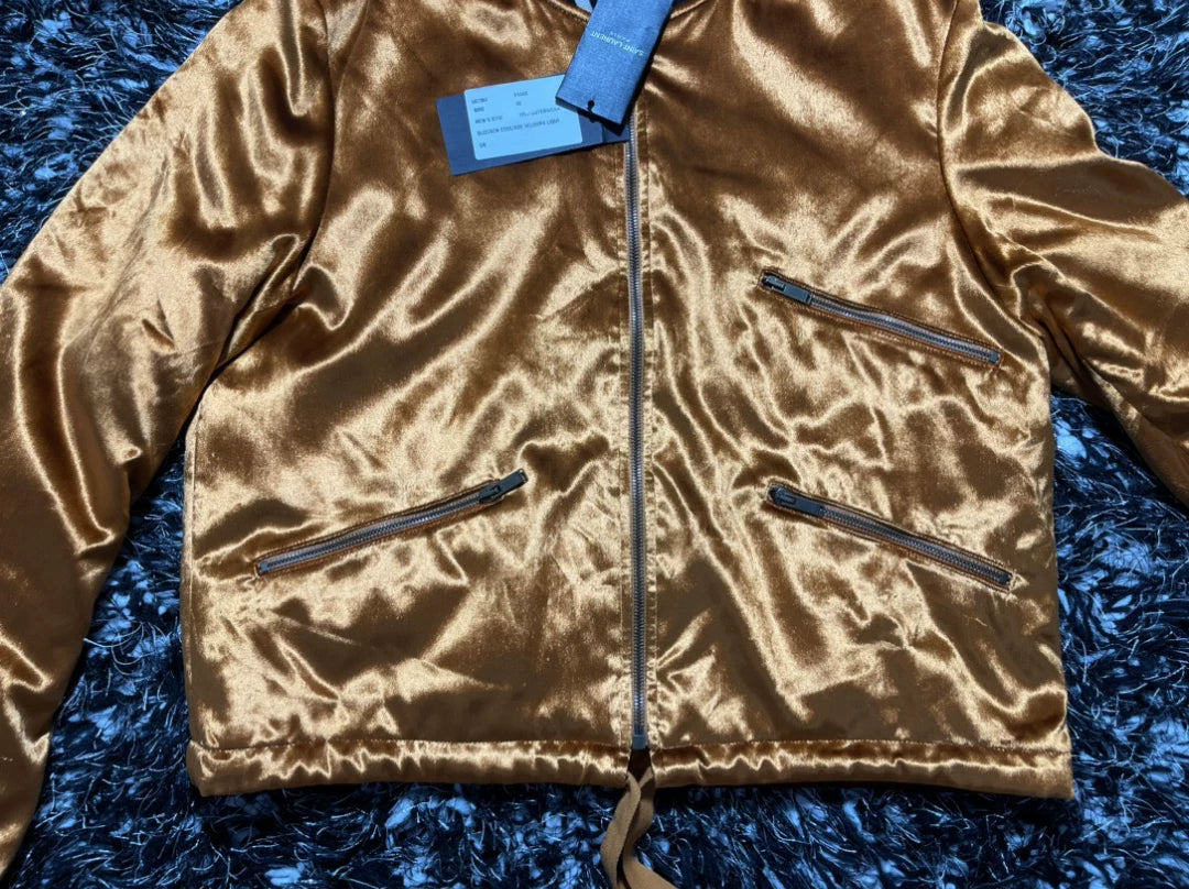 saint laurent velvet cotton bomber jacket