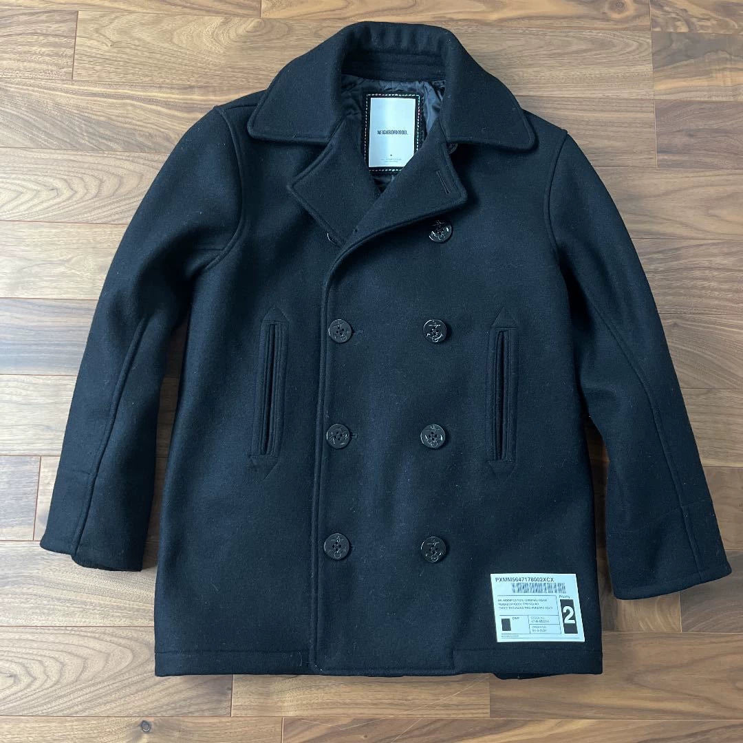 neighborhood wool double-breasted peacoat