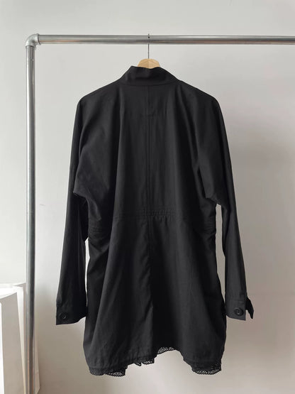 Yohji Yamamoto Cotton-Linen Black Coat