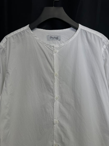 bergfabel collarless paper cotton shirt