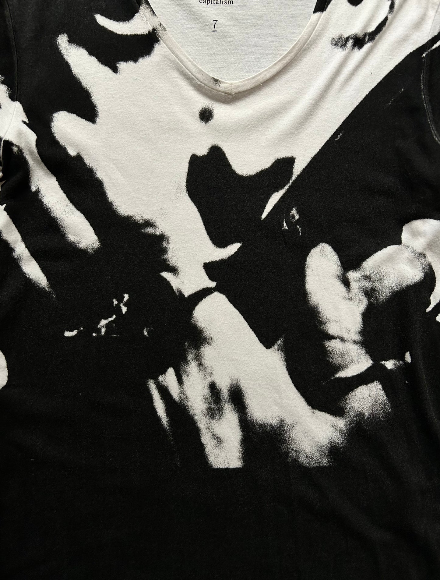 black and white graphic print t-shirt