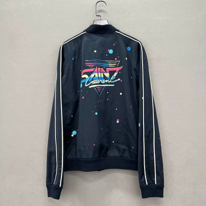 Saint Laurent Colorful Polka Dot Bomber Jacket