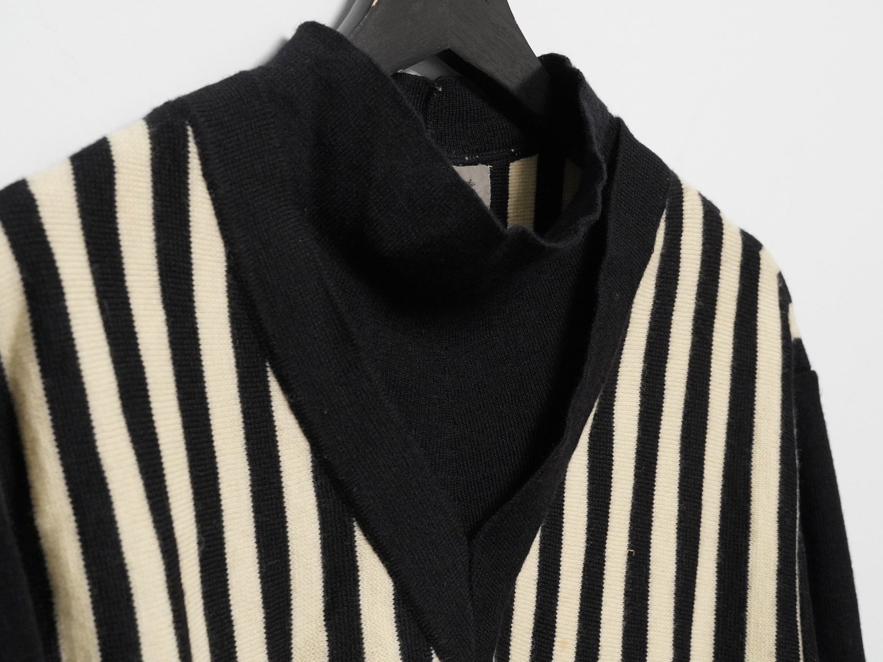 Yohji Yamamoto 1990SS Double Collar Striped Sweater