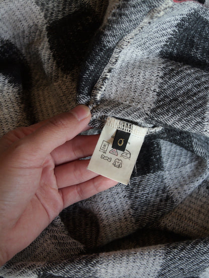 Kapital Black White Check Patchwork Raw Edge Top