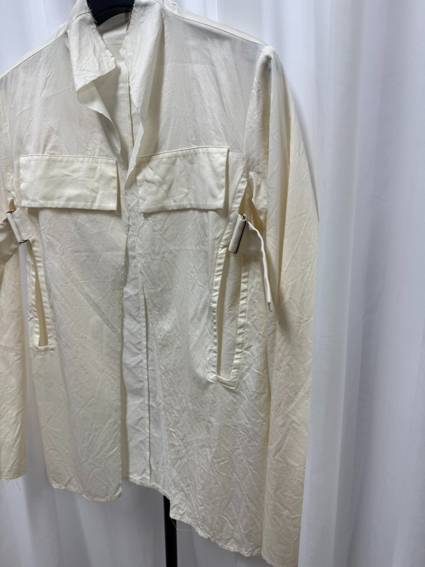 Yohji Yamamoto Main Line Distressed Silk Blend Shirt