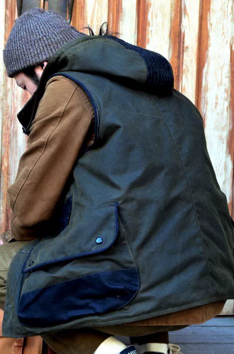 freewheelers redwood vest with waterproof coating