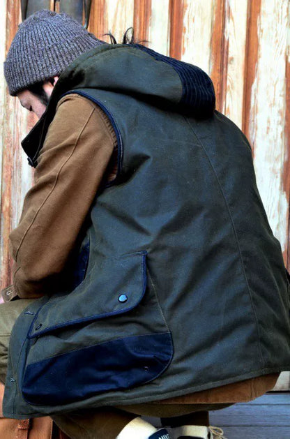 freewheelers redwood vest with waterproof coating