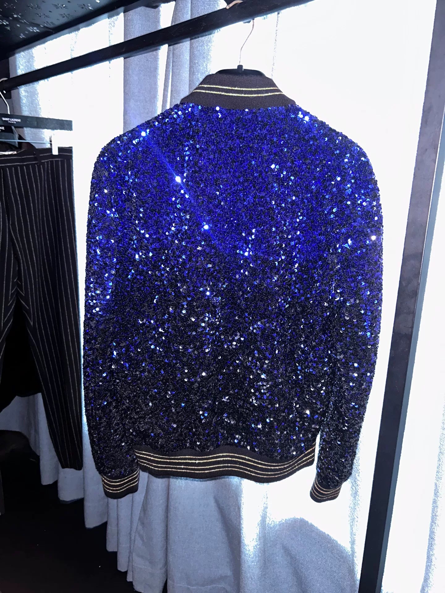 Saint Laurent Black Blue Gradient Jacket