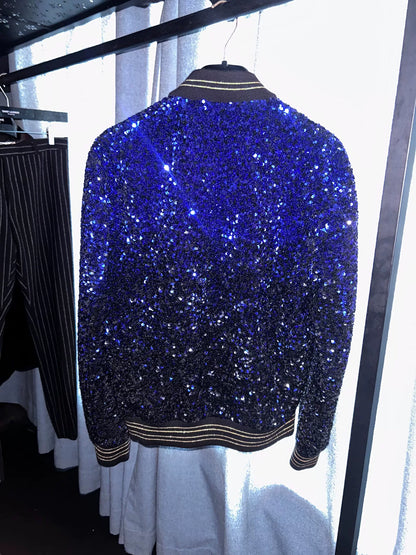 Saint Laurent Black Blue Gradient Jacket