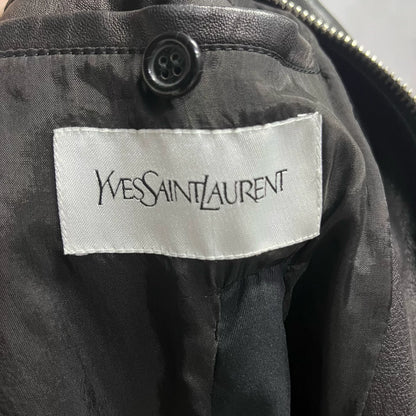 Yves Saint Laurent Black Leather Bomber Jacket