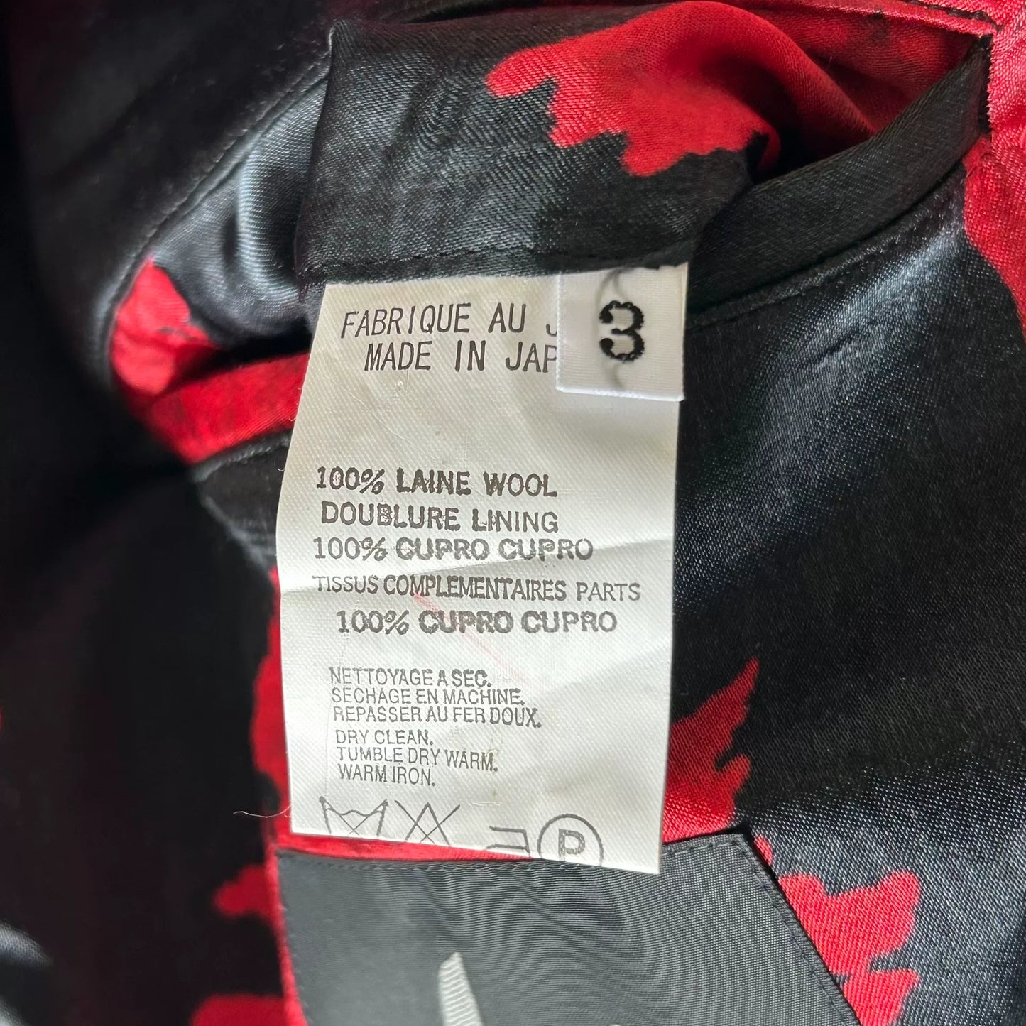 yohji yamamoto floral silk collar blazer