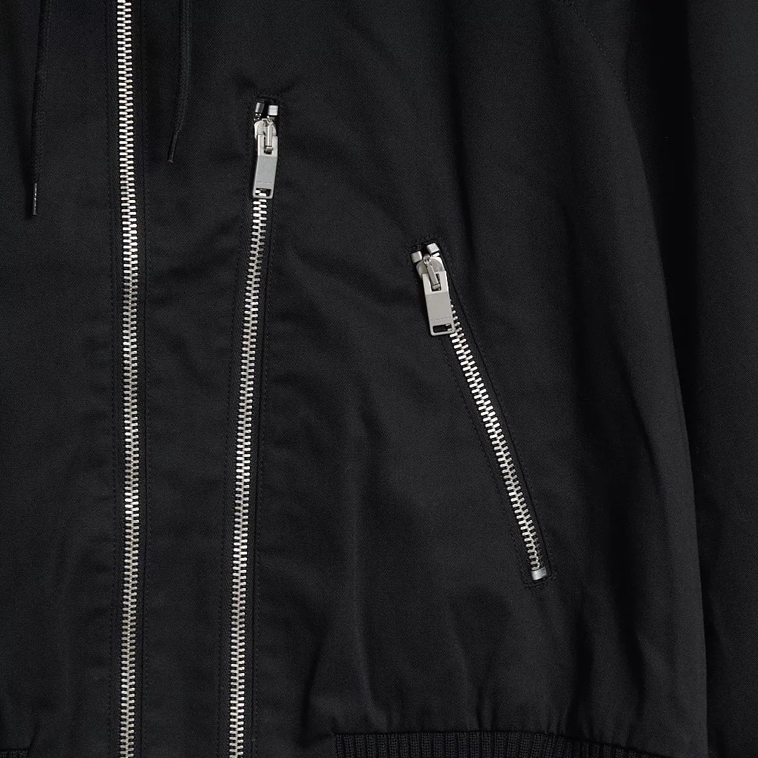 Saint Laurent Black Hooded Double-Zip Jacket
