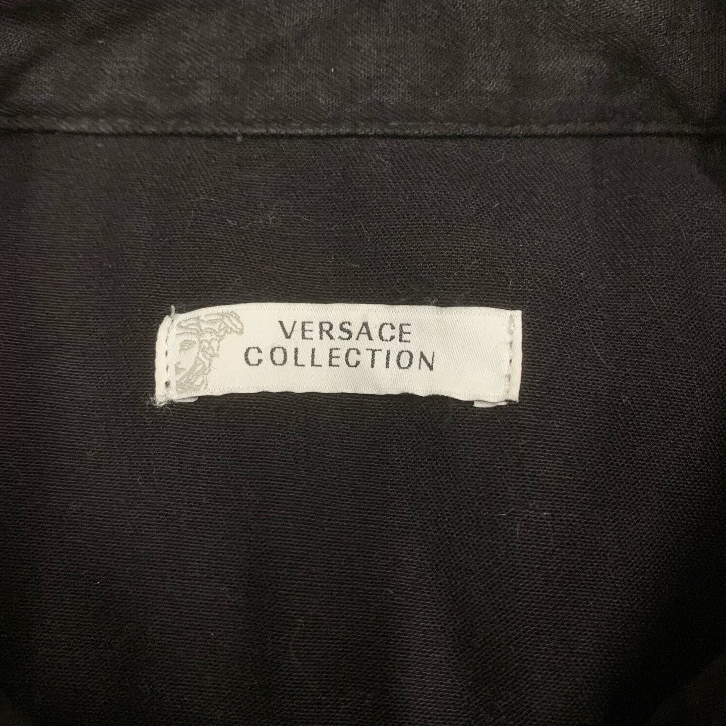 versace black patterned long sleeve shirt