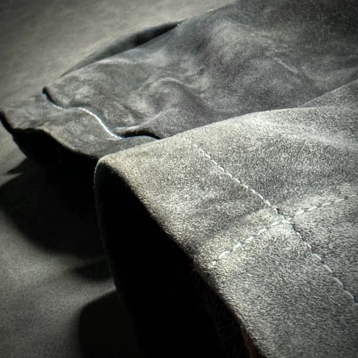 George Brato Men's Distressed Gray Suede Jacket