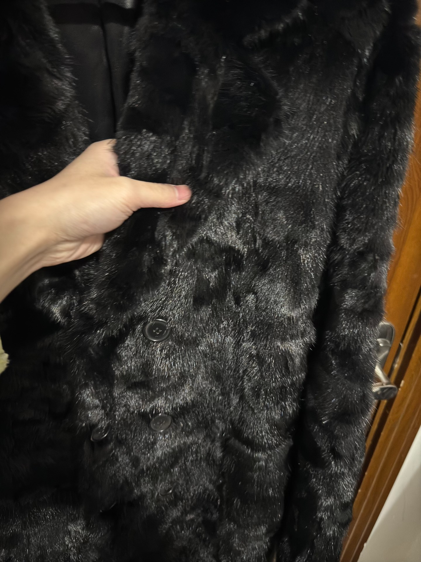Saint Laurent 15FW Double-Breasted Mink Coat