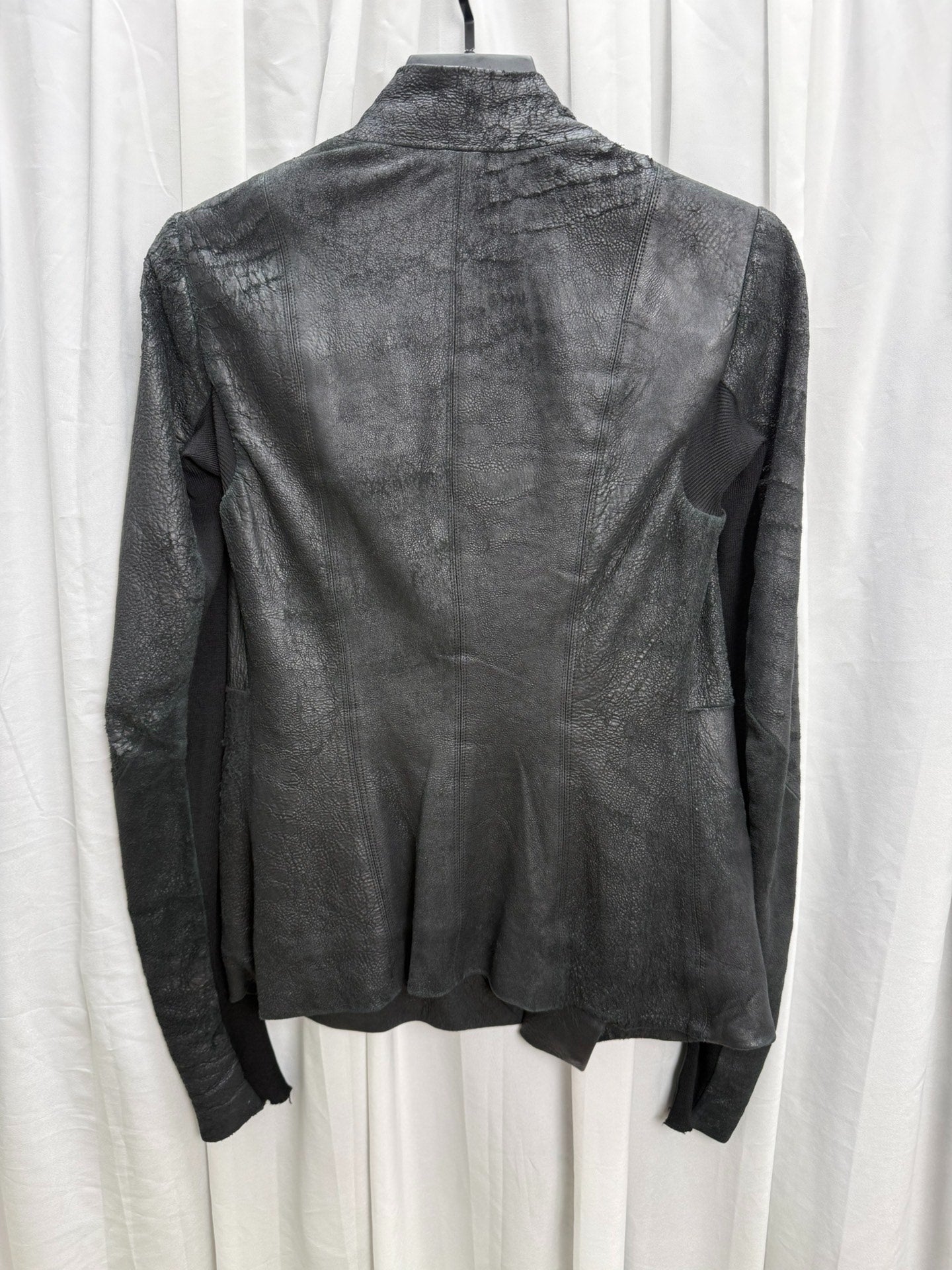 Rick Owens Suede Distressed Biker Jacket