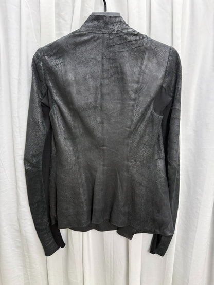 Rick Owens Suede Distressed Biker Jacket