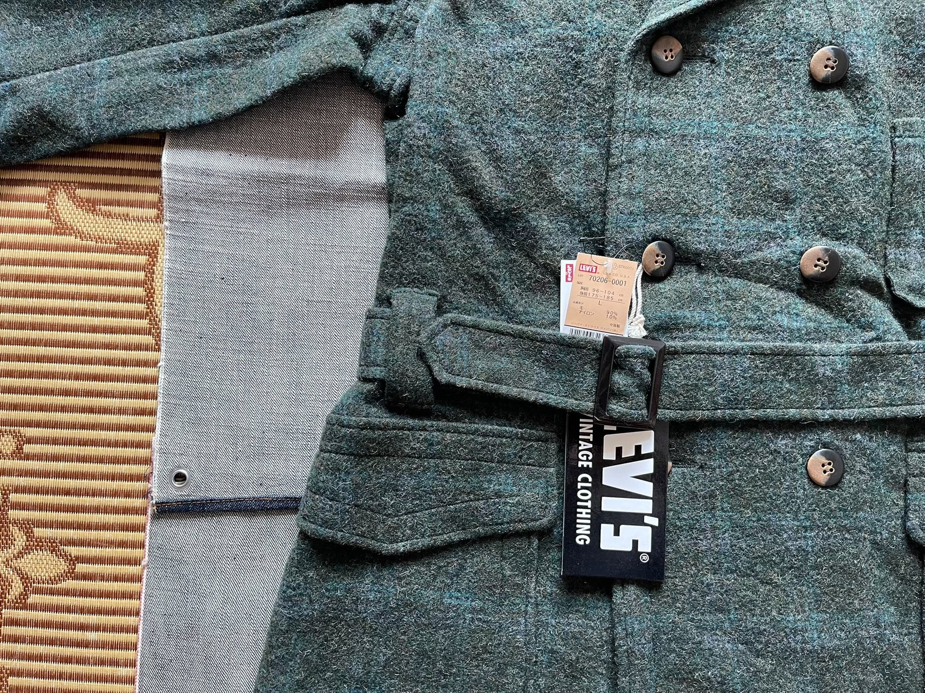 Levi's LVC Shawl Collar Wool Plaid Coat