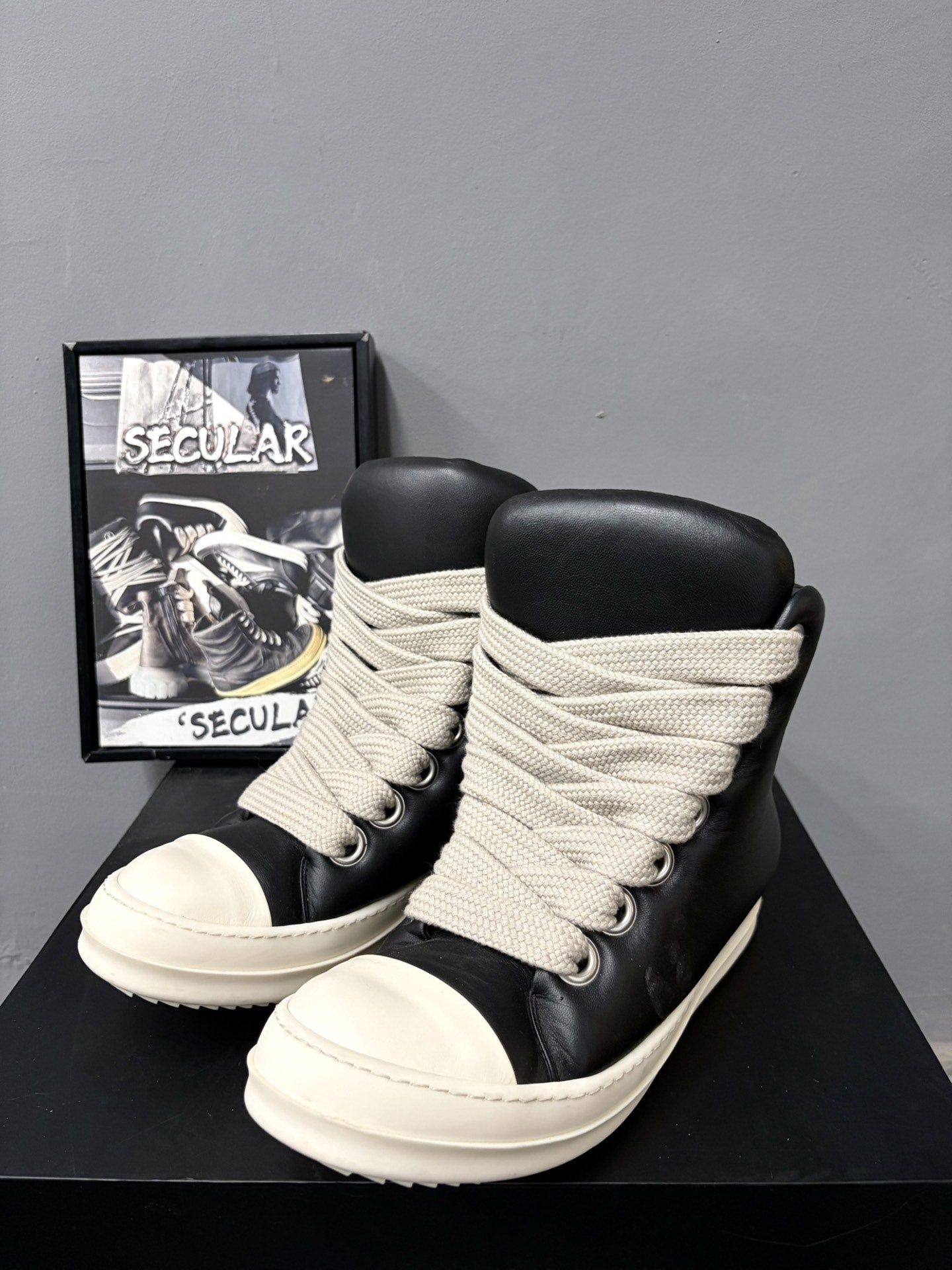 Rick Owens High-Top Leather Chunky Sneakers